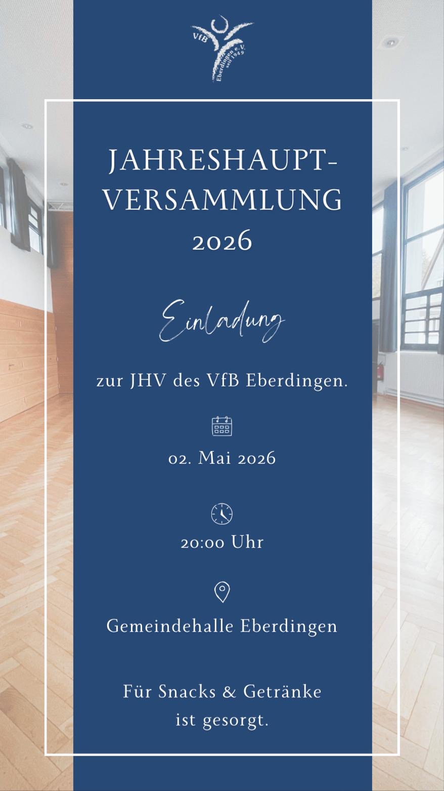 Einladung zur Jahreshauptversammlung am 02.05.26